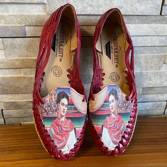 Segura,Shy Shoes - Sz 7 Huarache shoe Frida Alcatraz sandal in red leather ♥️♥️♥️♥️♥️♥️